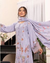 Embroidered Suit with Beaded Tassels - Thumbnail 3