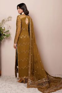 Embroidered Chiffon Suit & Jaal Dupatta - Thumbnail 2