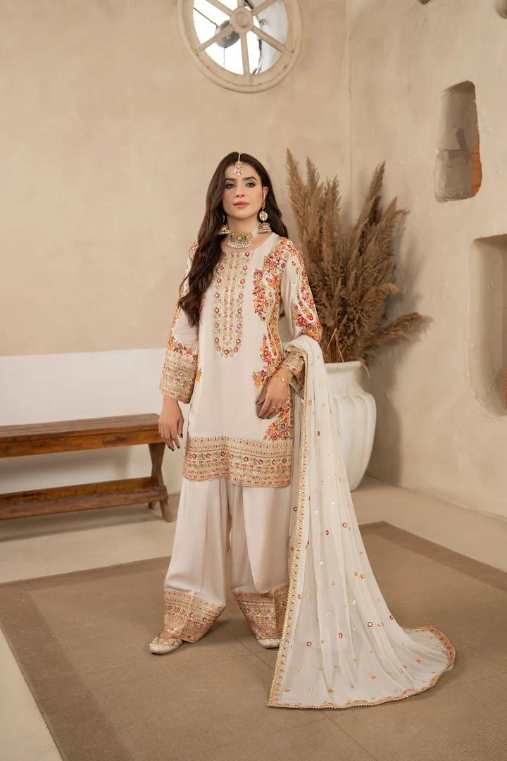 3D Sequin Floral Embroidered Suit - Image 2