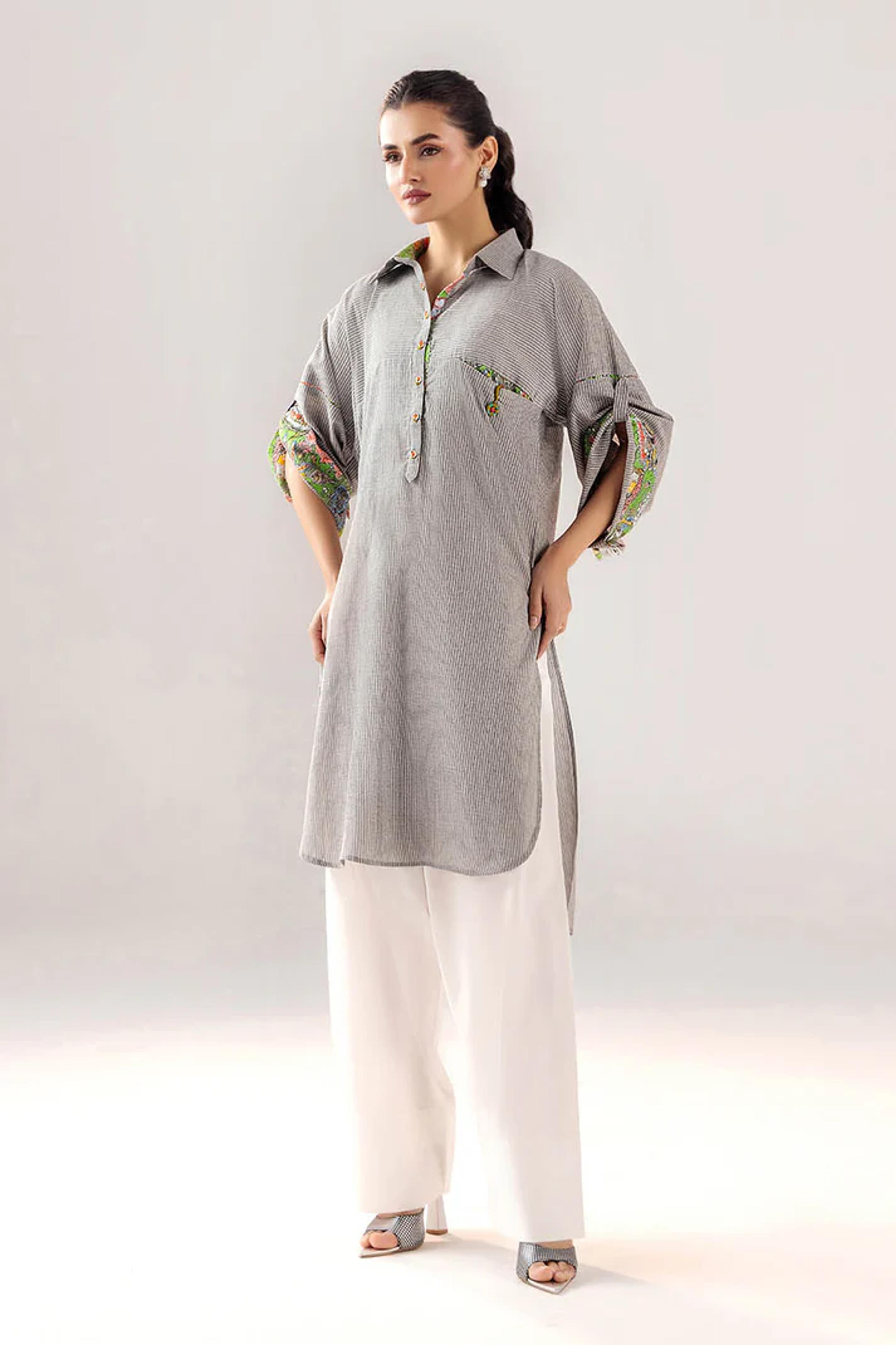 Casual Yarn-Dyed Cotton Suit - Thumbnail 3