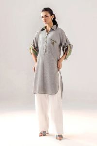 Casual Yarn-Dyed Cotton Suit - Thumbnail 3