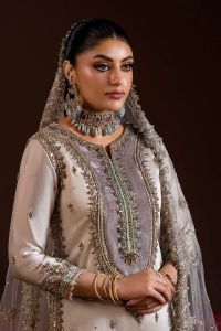 Silk Suit with Net Dupatta&Trousers - Thumbnail 8