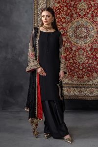 Needlecraft Chiffon & Silk Farshi Shalwar Set - Thumbnail 3