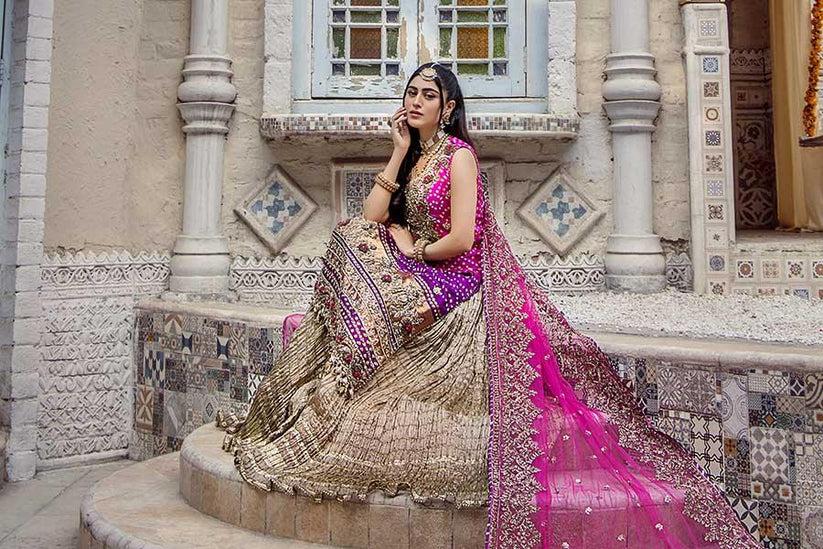 Handcrafted Pure Silk Chunnari Wedding Suit - Image 6