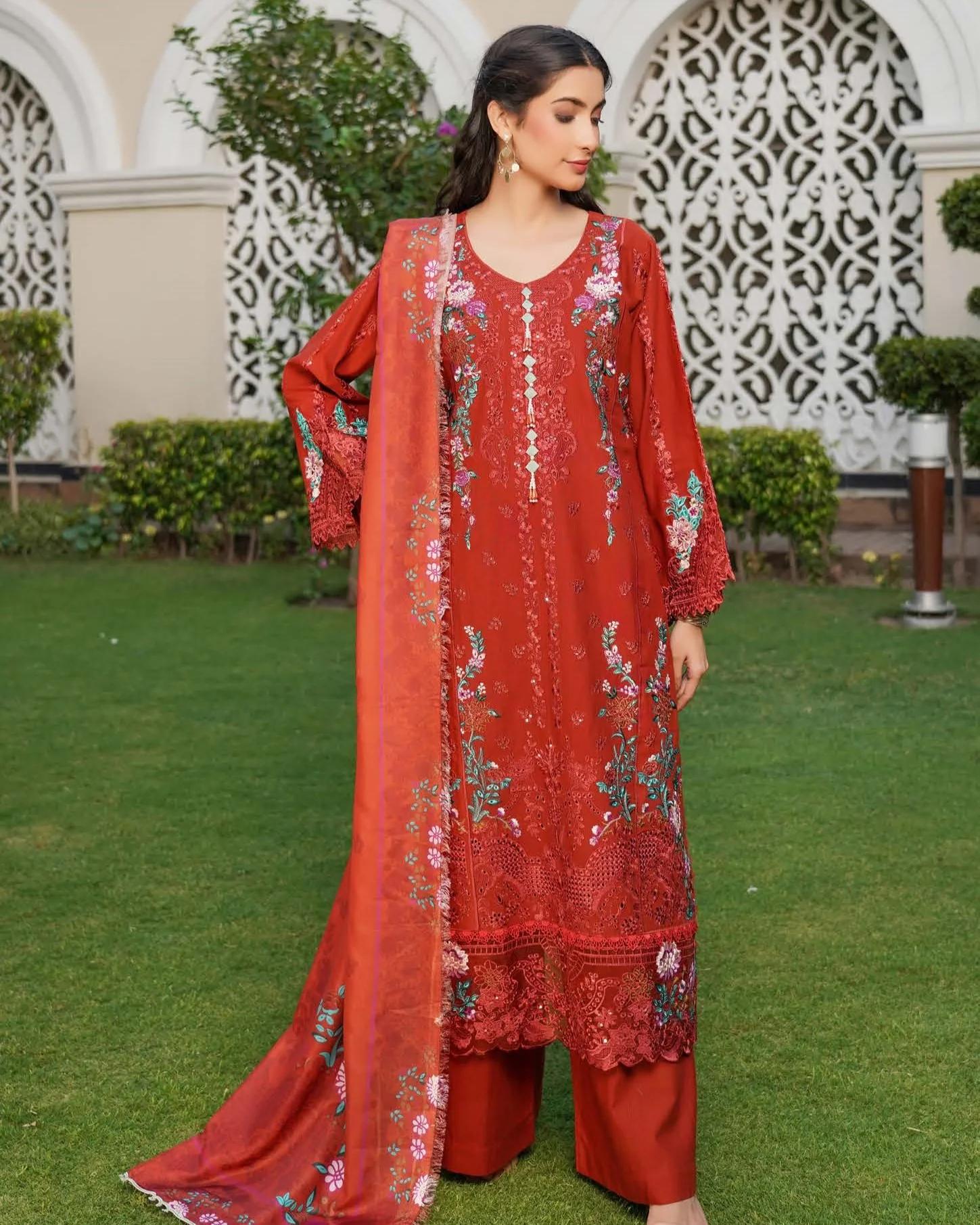 Regal Rust Cutwork Suit - Image 3