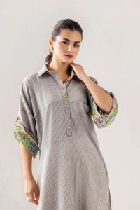 Casual Yarn-Dyed Cotton Suit - Thumbnail 4