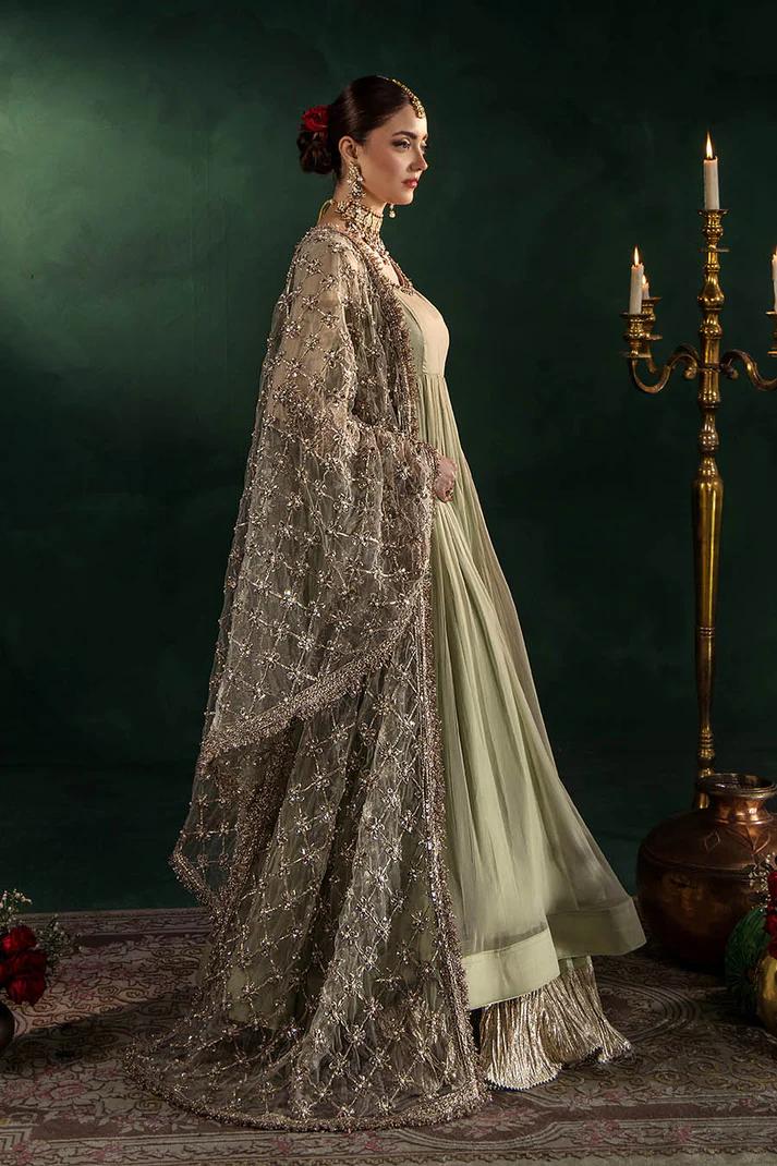 Hand-Embroidered Chiffon Suit with Sharara - Image 10