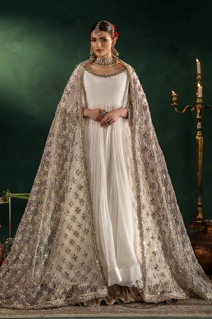 Hand-Embroidered Chiffon Suit with Sharara - Image 17