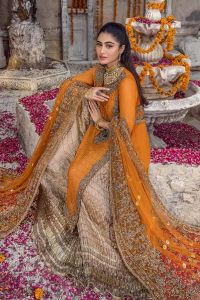 Needlecraft Chiffon Suit with Crushed Sharara - Thumbnail 21