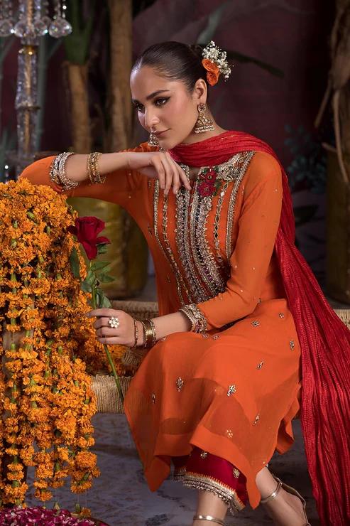 Mirror Work Chiffon 3PC Luxury Suit - Image 8