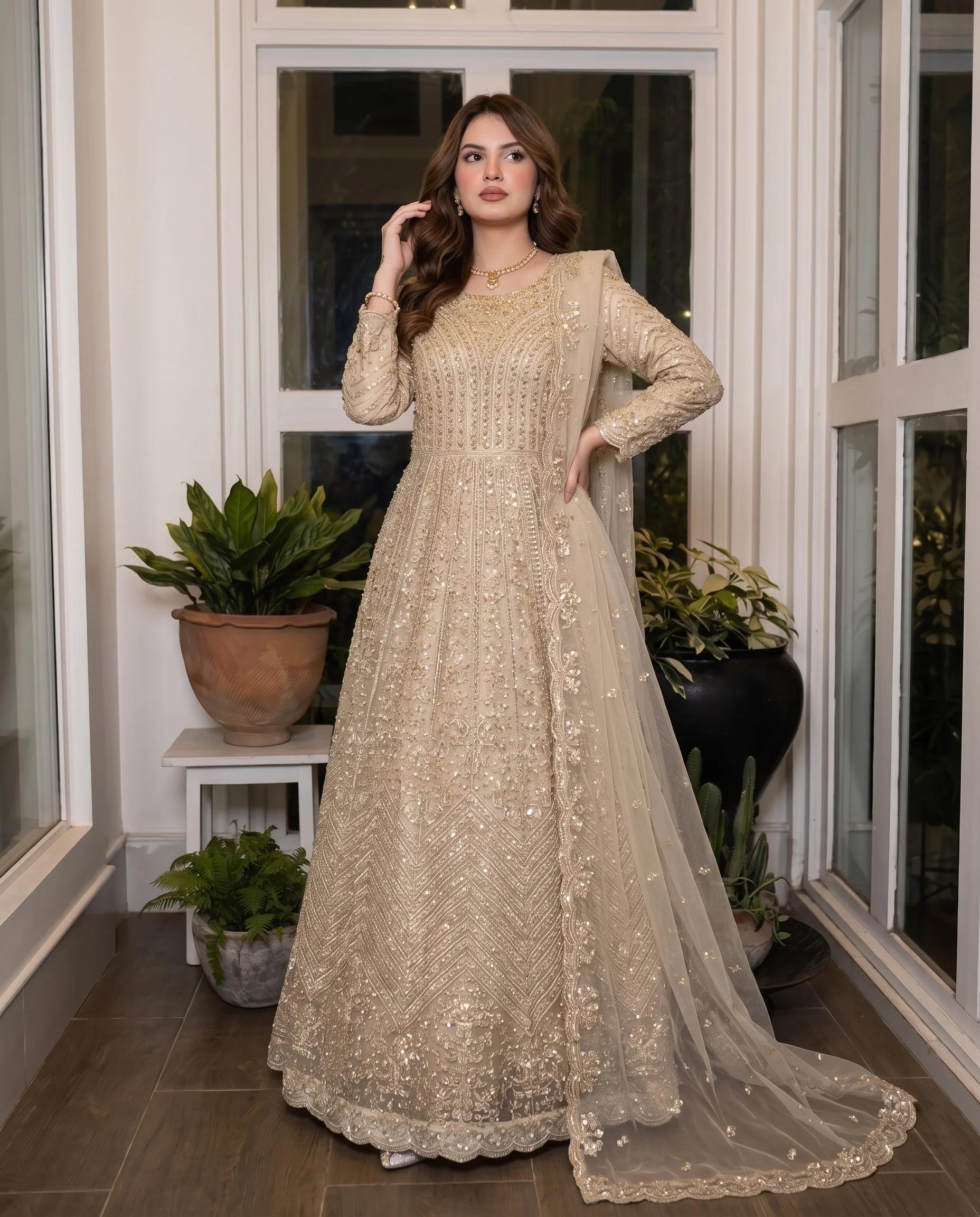 Shimmering Gold & Peach Maxi - Image 2