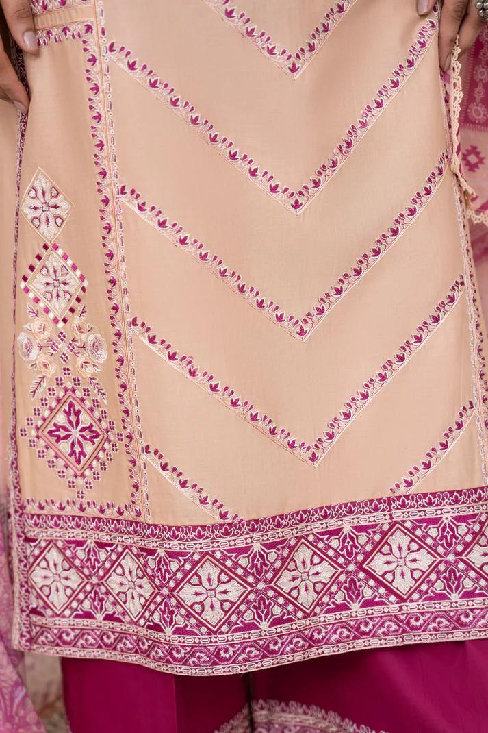 Embroidered Cotton Suit with Applique & Tassels - Image 10