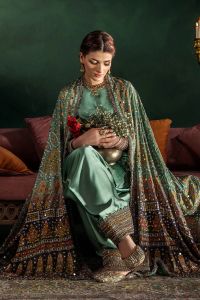 Shimmer Embellished Silk Suit - Thumbnail 5