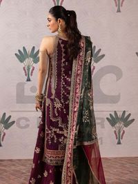 Embroidered Chiffon Suit with Adda Work - Thumbnail 4