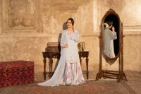 Embroidered Shirt with Printed Silk Sharara - Thumbnail 8