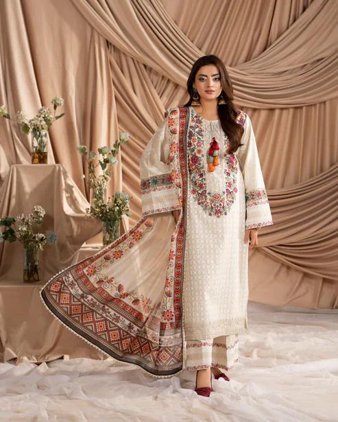 Kashmiri Stitch Embroidered with Loose Trouser - Image 2