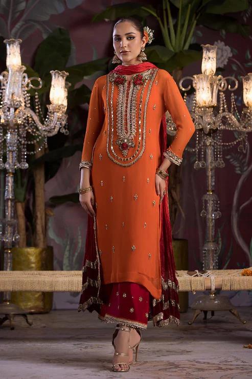 Mirror Work Chiffon 3PC Luxury Suit - Image 5