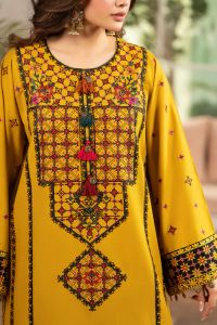 Sindhi Embroidered Shirt & Loose Trouser with Chiffon Dupatta - Thumbnail 11