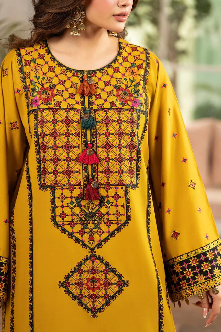 Sindhi Embroidered Shirt & Loose Trouser with Chiffon Dupatta - Image 11
