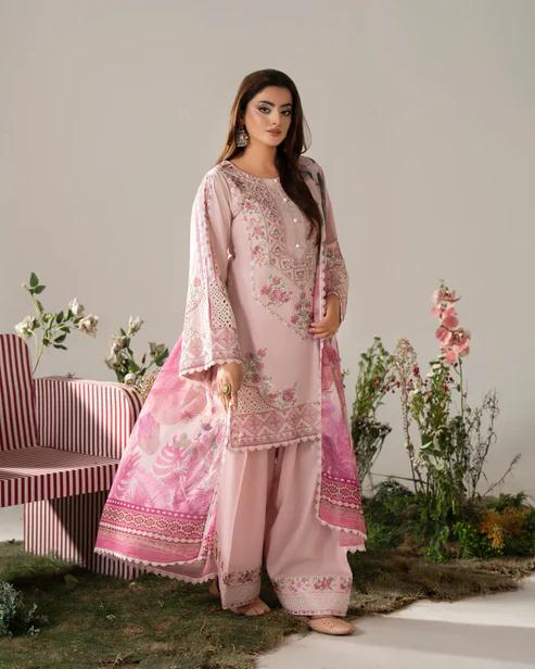 Embroidered Short Shirt with Farshi Shalwar - Image 8