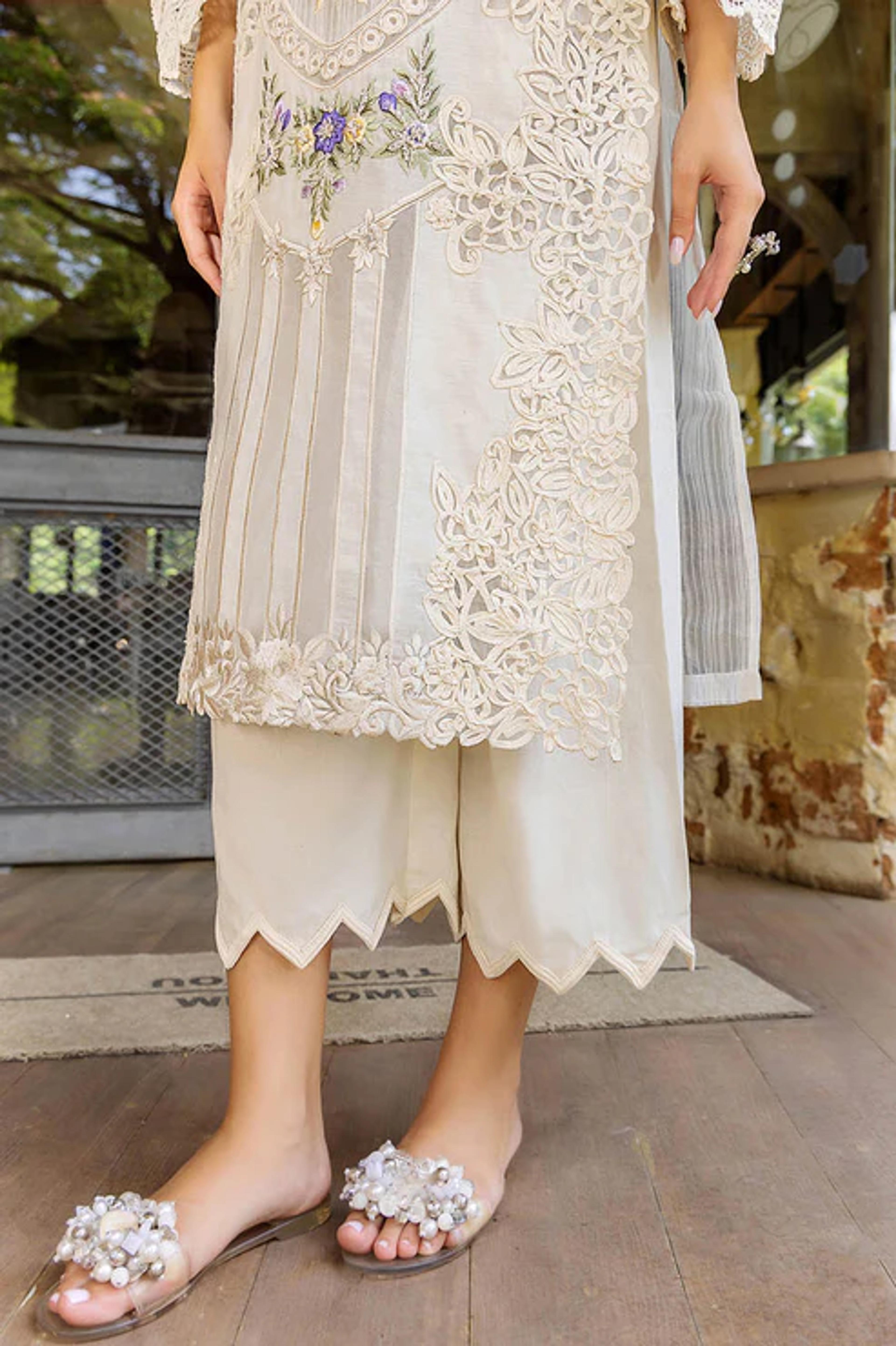 Premium Cotton Chikan Embroidered Suit  - Thumbnail 6