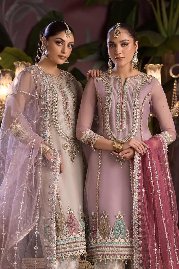 Organza Applique Shirt & Jamawar Shalwar Set - Image 2
