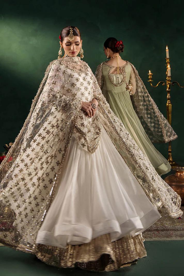Hand-Embroidered Chiffon Suit with Sharara - Image 1