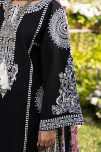 Embroidered Shirt & Printed Chiffon Dupatta - Thumbnail 6
