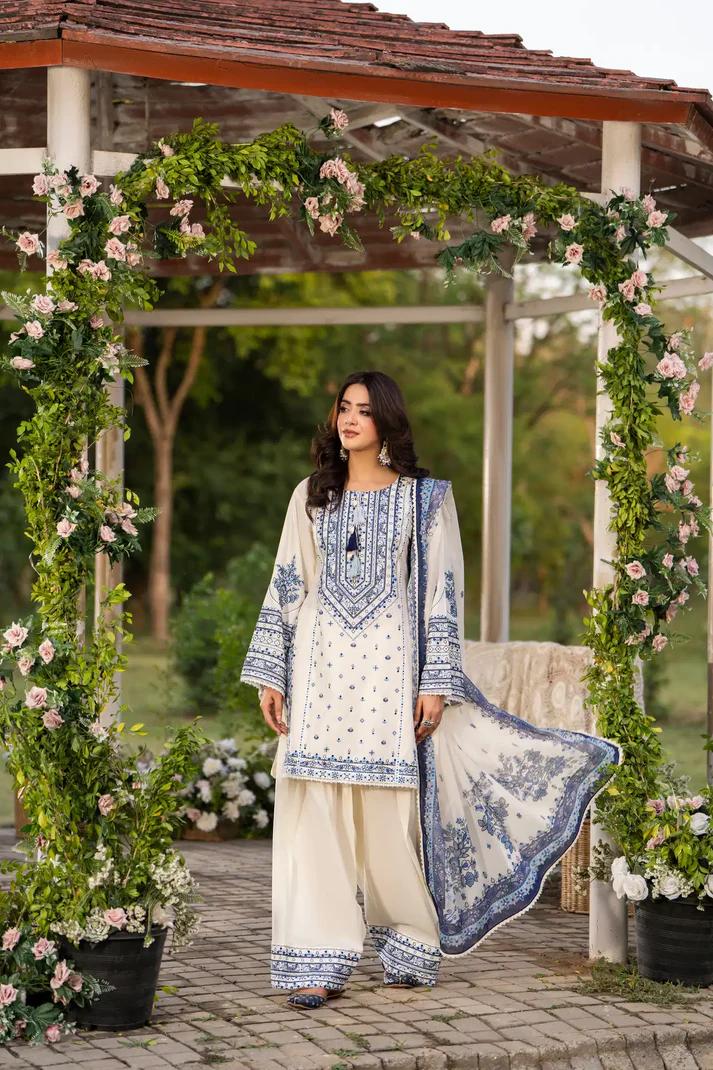 Multi-Thread Embroidered Shirt with Classic Shalwar - Image 2