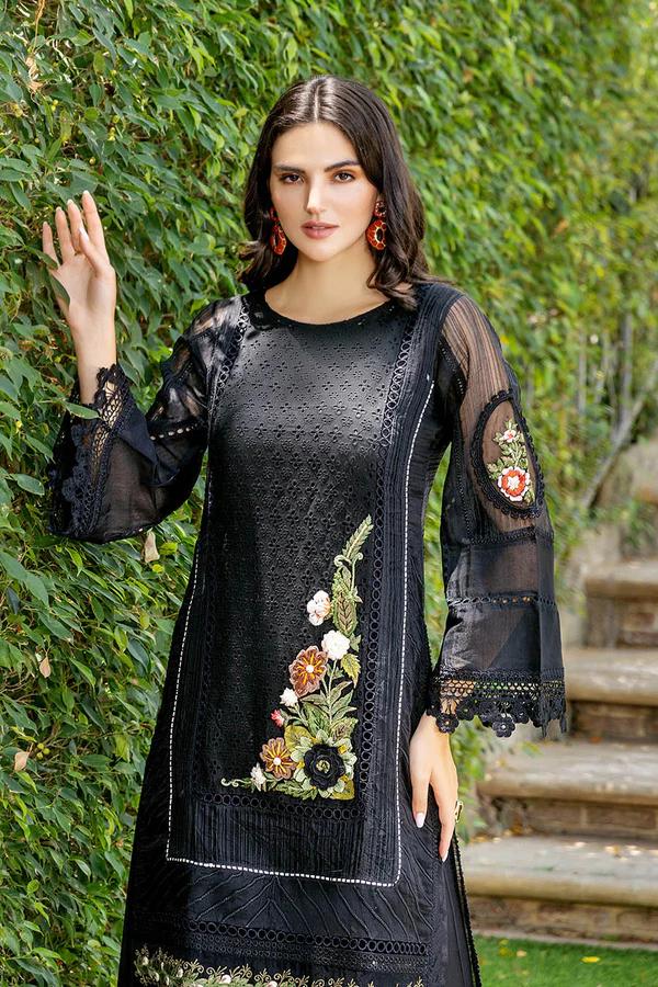 Cotton Chikan Suit with Crinkle Chiffon Dupatta - Image 6