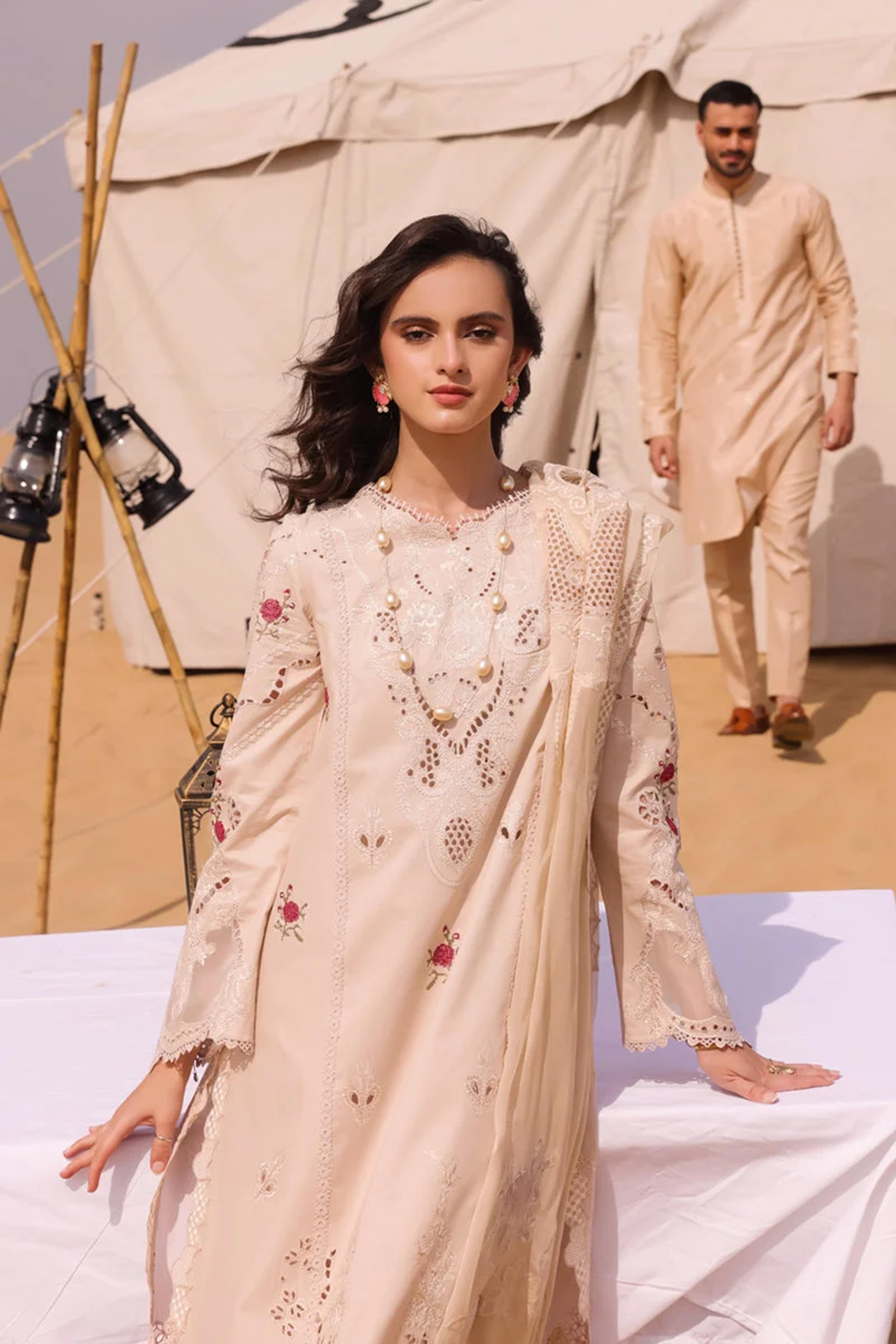 Chikankari Embroidered Lawn Ensemble - Thumbnail 2