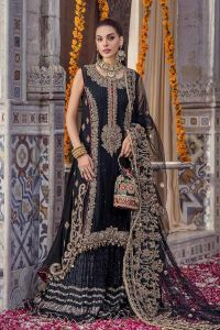Needlecraft Chiffon Suit with Crushed Sharara - Thumbnail 3