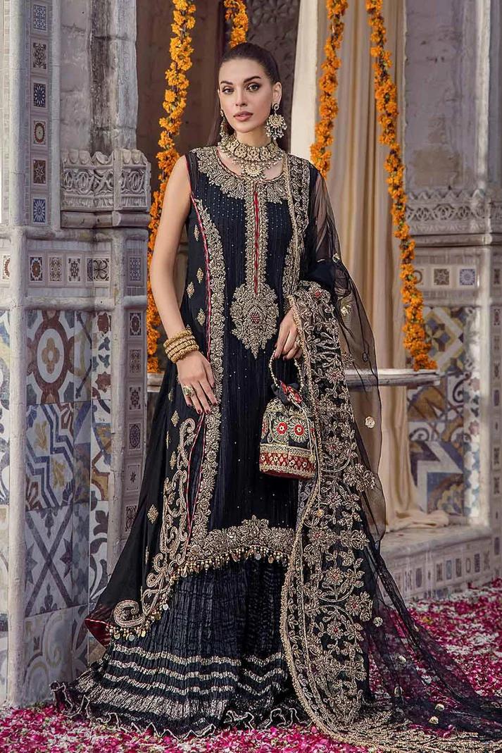 Needlecraft Chiffon Suit with Crushed Sharara - Image 3