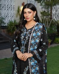 Embroidered Suit with Scalloped Neckline - Thumbnail 4