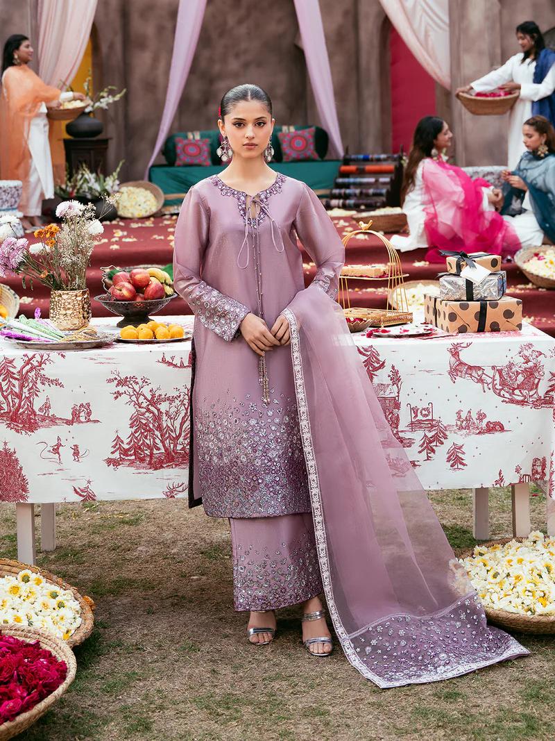 Spangle Embroidered Silk Ensemble - Image 1
