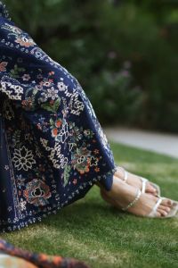 Midnight Bloom Embroidered Lawn Suit - Thumbnail 5