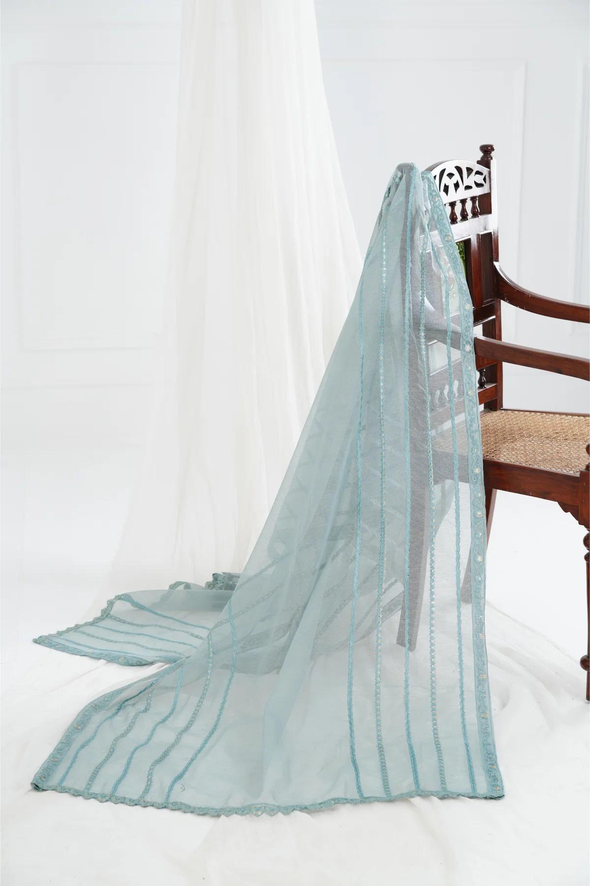 Khaddi Net Hand Embroidered Shirt & Raw Silk Trouser - Image 6