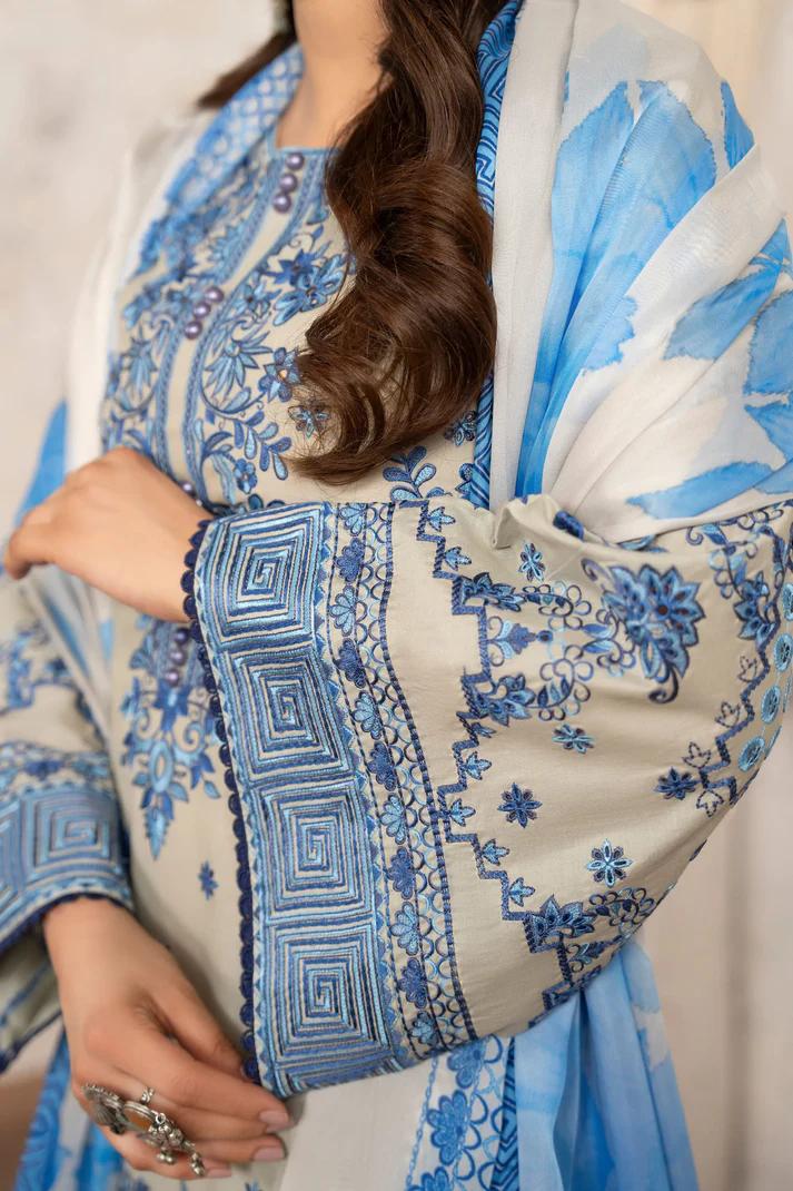 Chikankari & Multi-Thread Embroidered 3-Piece Suit - Image 10