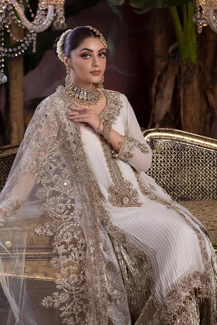 Needlecraft Chiffon Suit with Crushed Sharara - Image 24