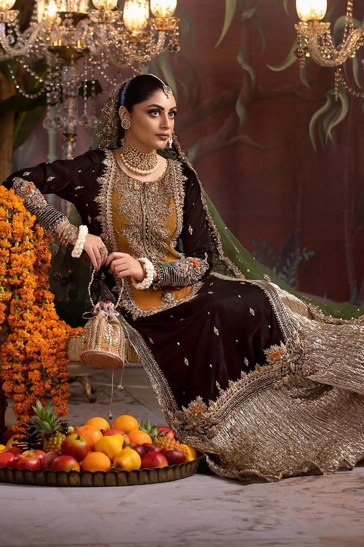 Zardozi Velvet Shirt & Crushed Sharara - Image 1