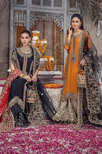 Needlecraft Chiffon Suit with Crushed Sharara - Thumbnail 1