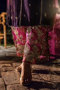Heavily Embellished Silk & Chiffon Festive Suit - Thumbnail 12
