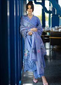 Chikan Embroidered Lawn Suit with Sequins - Thumbnail 6