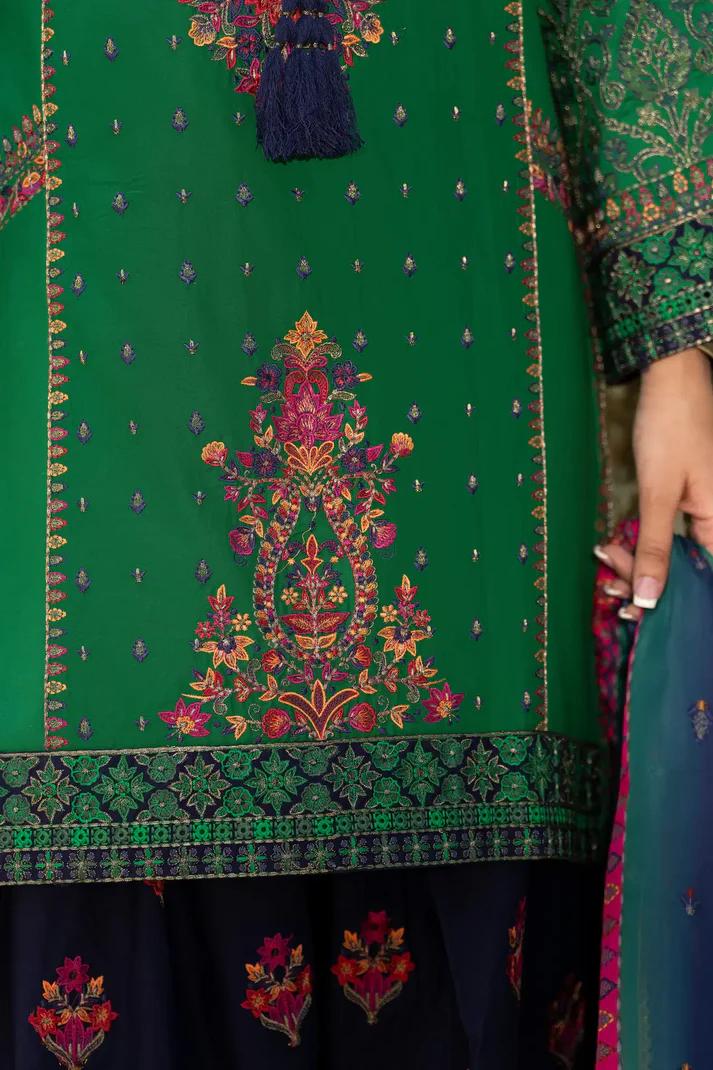 Traditional Ethnic Set with Apple Silk & Farshi Shalwar - Image 11