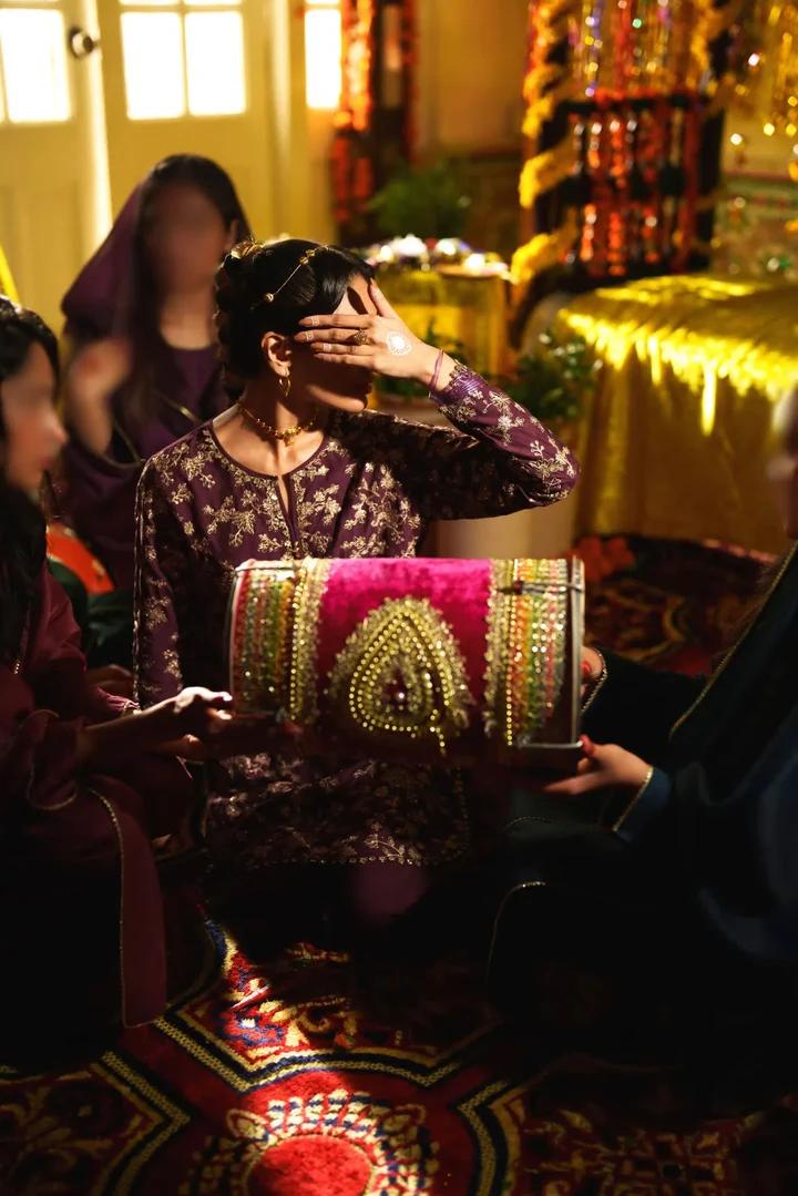 Plum Gold Embroidered Suit - Image 6