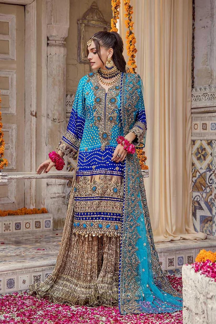 Handcrafted Pure Silk Chunnari Wedding Suit - Image 11