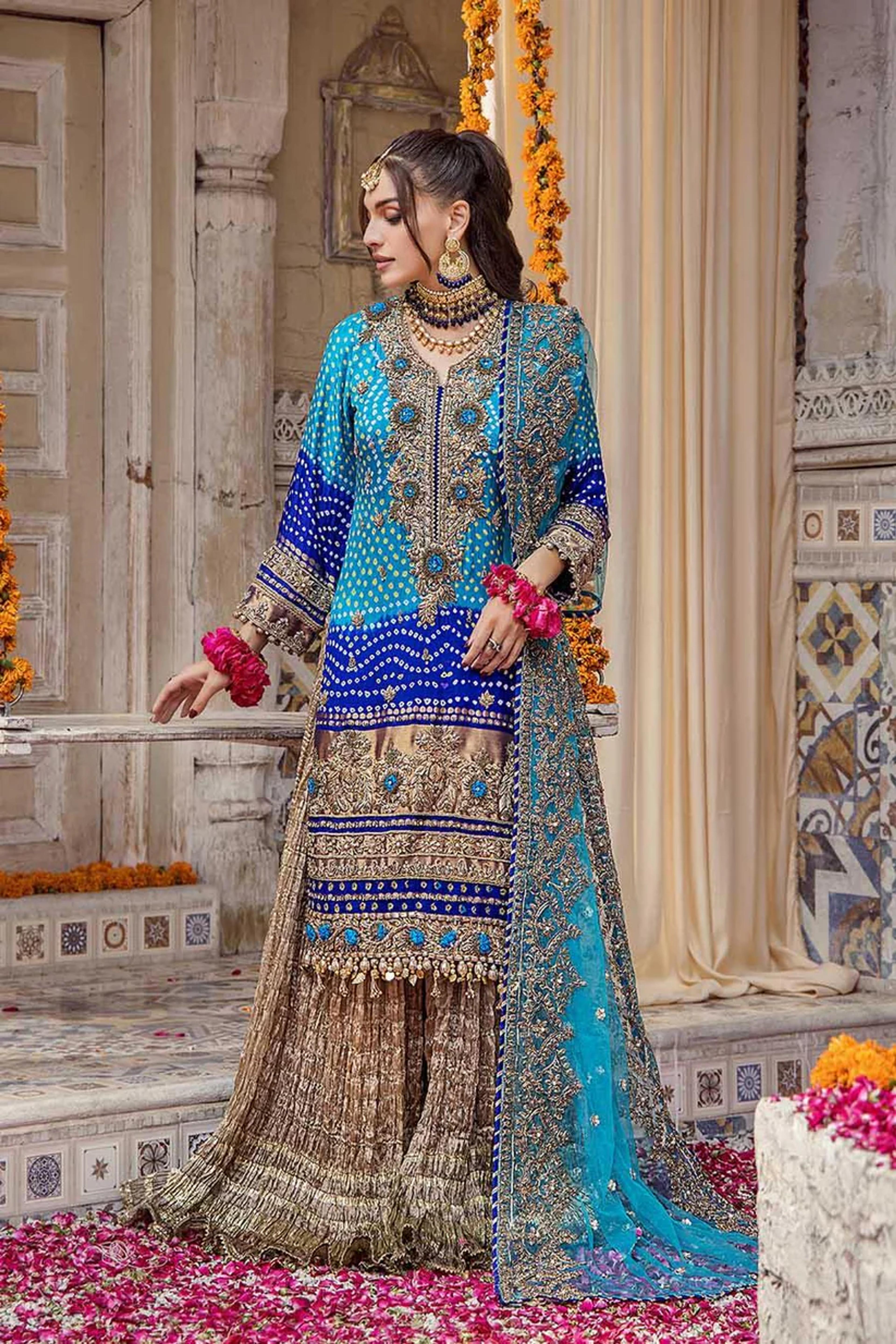 Handcrafted Pure Silk Chunnari Wedding Suit - Thumbnail 11