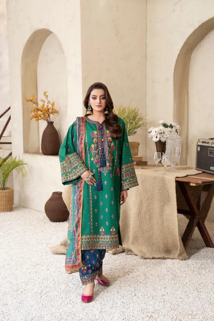 Kashmiri Embroidery & Mirror Work Festive Suit - Image 14
