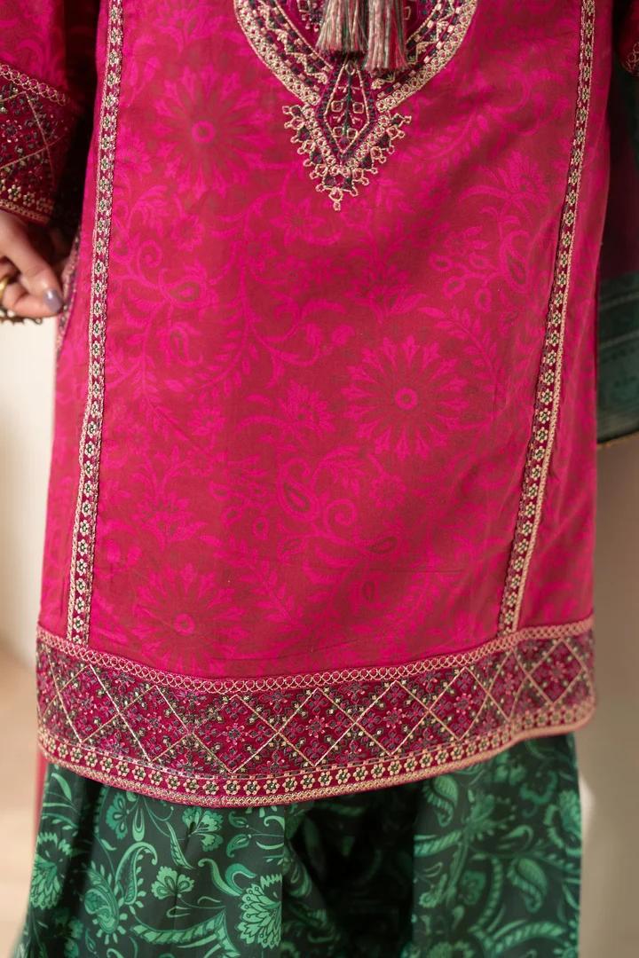 Magenta Lawn Suit with Flowing Farshi Shalwar - Image 6