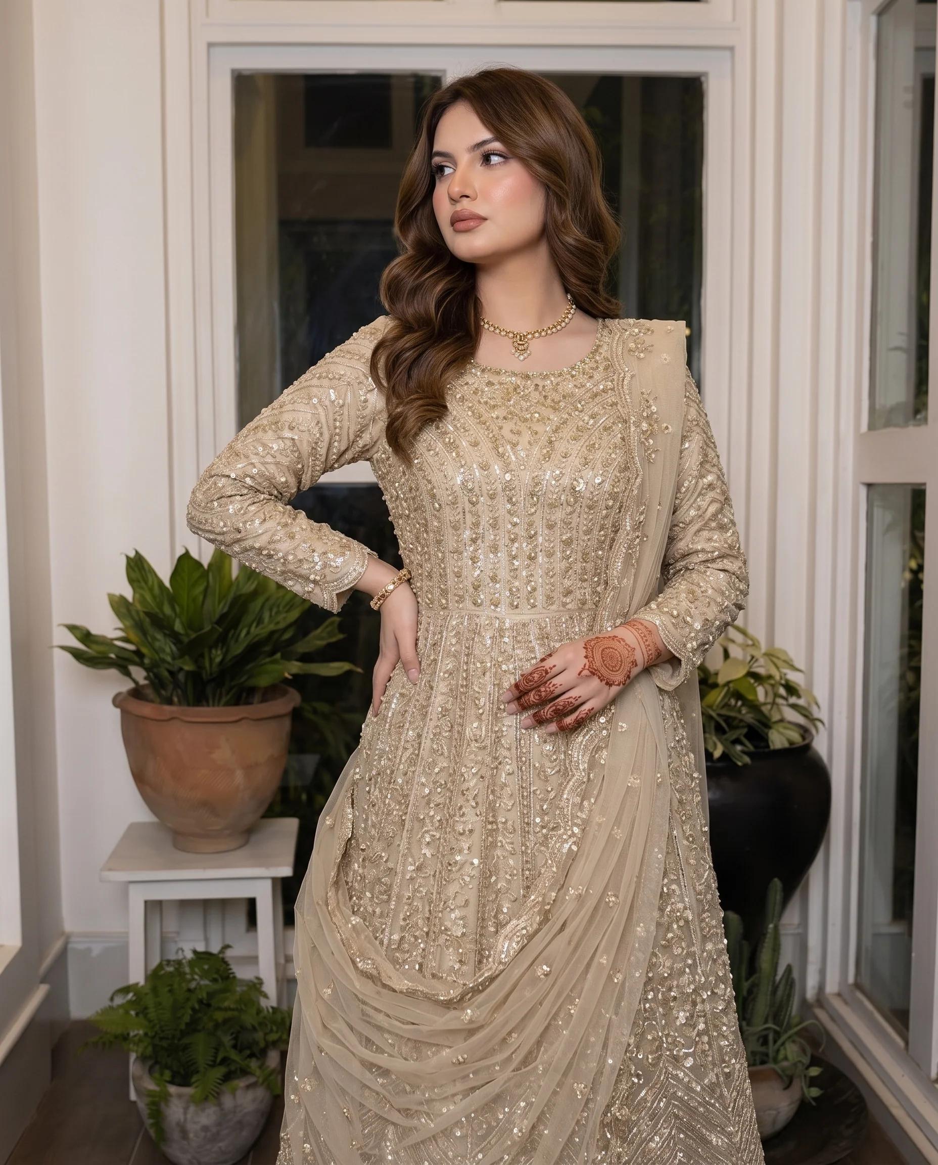 Shimmering Gold & Peach Maxi - Image 3
